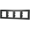 Ramka 4-krotna Pozioma Do Gniazda Poczwórna Asfora Antracyt