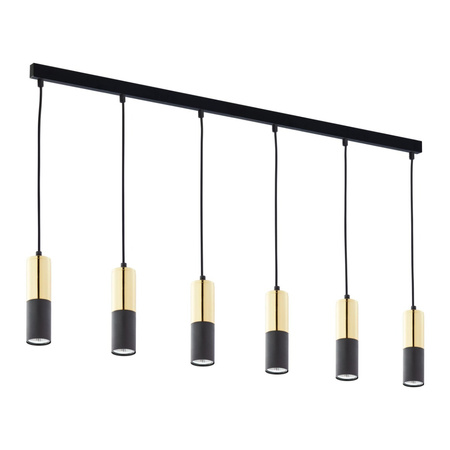 Lampa Wisząca Sufitowa ELIT BLACK Żyrandol Czarno-Złota Nowoczesna 6xGU10 4368 TK Lighting