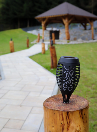 Lampa ogrodowa solarna DUŻA POCHODNIA LED efekt płomienia 1700K