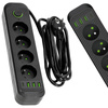 Przedłużacz  CONNECTO 4x230V 3m 4GN Uziemienie Wyłącznik 4xUSB Czarny Kobi