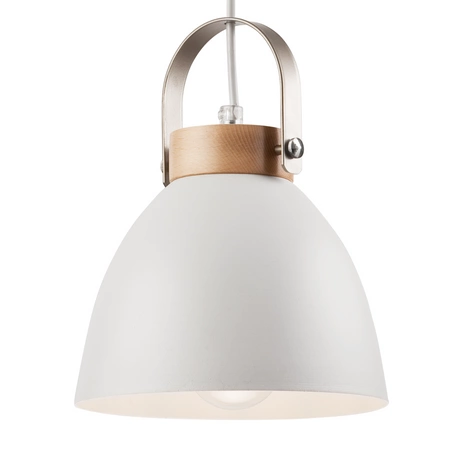 Lampa Wisząca Sufitowa DANIELLE 2xE27 Biała Brązowa LM-2.80 Lamkur