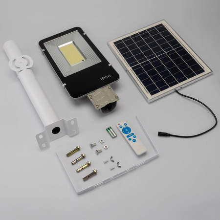 Lampa Solarna Uliczna LED 600W 60000lm 6500K Zimna Czujnik Zmierzchu MOCNA Latarnia Ogrodowa z Regulowanym Panelem + Uchwyt i Pilot