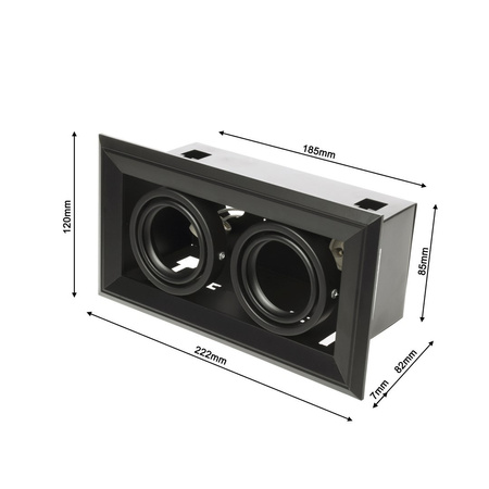 Oprawa Podtynkowa Halogenowa BLOCCO Czarna 2xGU10 LED Milagro