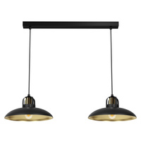 Lampa Wisząca Sufitowa FELIX Czarna Złota 2xE27 Milagro