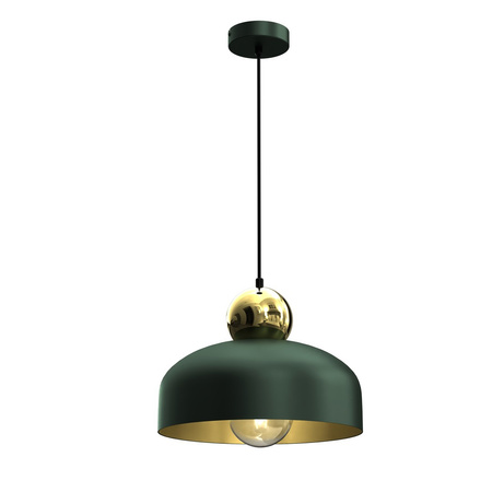 Lampa Wisząca Sufitowa HARALD Złota Zielona 1xE27 Milagro