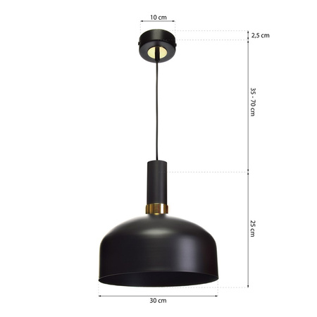 Lampa wisząca czarno-złota żyrandol MiLAGRO MALMO 1x E27