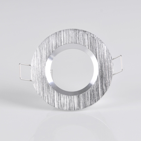 Oprawa Podtynkowa Okrągła Srebrna Szczotkowana BORAS Oczko MR16 IP44 GOLDLUX (Polux)