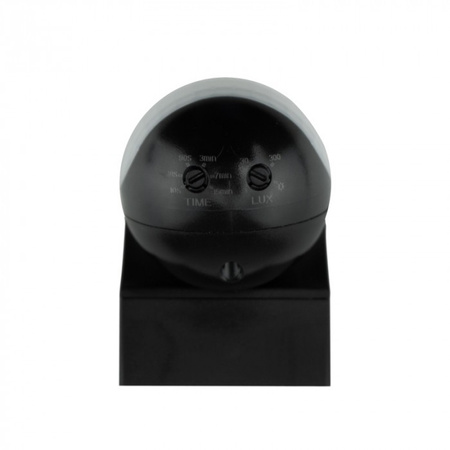 Czujnik Ruchu i Zmierzchu PIR IP44 Natynkowy Czarny 12m 180° CP Ecolight