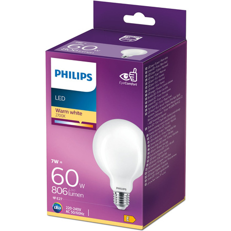Żarówka LED G93 E27 7W = 60W 806lm 2700K Ciepła PHILIPS