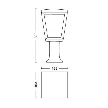 Lampa Ogrodowa Zewnętrzna LED SŁUPEK 32cm 15.2W 1140lm IP44 White and Color Ambiance RGB + TW Czarna Inteligentna SMART Zigbee Bluetooth Econic Philips HUE