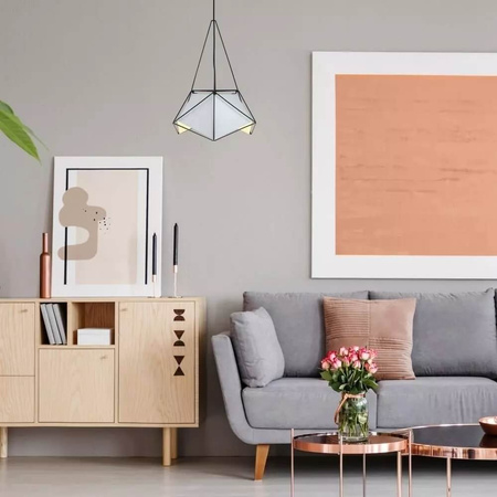 Lampa Wisząca Oprawa E27 Geometryczna czarna PRISM 40x54cm VT-7401 V-TAC