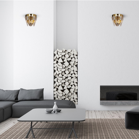 Lampa Ścienna Kinkiet GRACE Złota 2xE14 Milagro