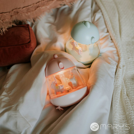 Lampka Nocna Dziecięca LED 5W 3000K Ciepła + Wielokolorowa RGB Akumulatorowa 1200mAh Różowa POZYTYWKA MARY'S