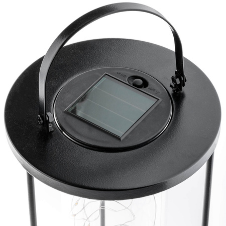 Lampa Solarna LED Zewnętrzna Ogrodowa Stojąca Wisząca Latarenka 3000K IP44 46cm Czujnik Zmierzchu