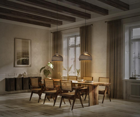 Lampa Sufitowa Wisząca Dekoracyjna E27 Zwis Brązowy Karton Decor Ledvance