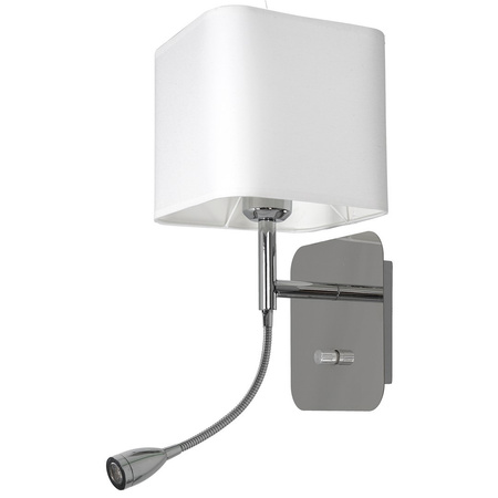 Lampa Ścienna Kinkiet NAPOLI Biała Chrom 1xE27 + 1W LED Milagro
