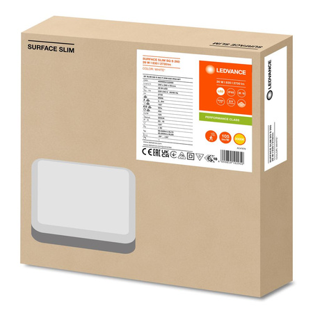 Panel LED Oprawa Lampa Sufitowa 26W 2730lm 3000K Ciepła z Czujnikiem Ruchu Zmierzchu Natynkowa Biały Surface Ledvance