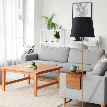 Lampa Podłogowa Oprawa Stojąca E27 Czarna Złota ELENA Sanico Goldlux