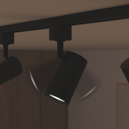 Zestaw Szynowy Lampa Sufitowa Szynoprzewód 1m + 3x Reflektor Szynowy LED GU10 Jednofazowy Czarny EasyLink Zilo Philips