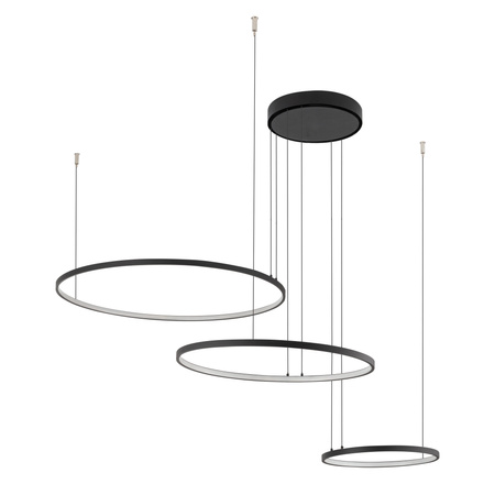 Lampa Sufitowa Wisząca LED 45W 1600lm 3000K Ciepła Czarna Nowoczesna CIRCOLO LED 10817 Nowodvorski