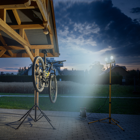 Naświetlacz LED ZUNA2 Halogen Lampa 2x 20W 6500K na Statywie + Przewód + Złącze Hermetyczne LUMILED