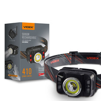 Latarka Czołowa Akumulatorowa LED 5W 410lm 7 Trybów Pracy Sensor Ruchu Micro USB Wodoszczelna IP65 Videx