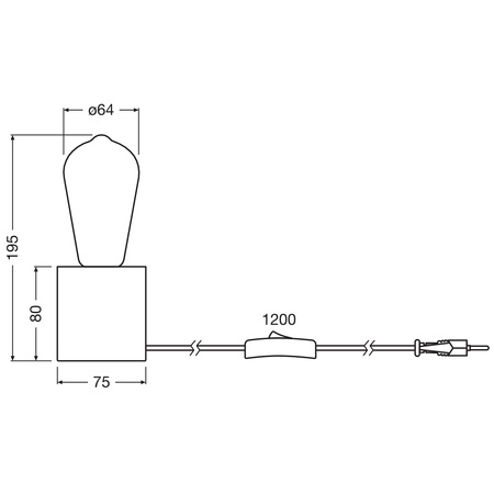 Lampa Stołowa Dekoracyjna Oprawa Oświetleniowa E27 2.5W 220lm 2400K Ciepła 300° Brązowa Vintage 1906 Table Luminaire Osram