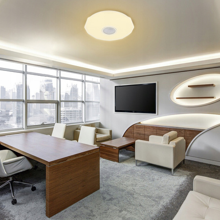 Plafon LED sufitowy łazienkowy 24W 3000-6500K Biały Okrągły Diament 39cm + Pilot