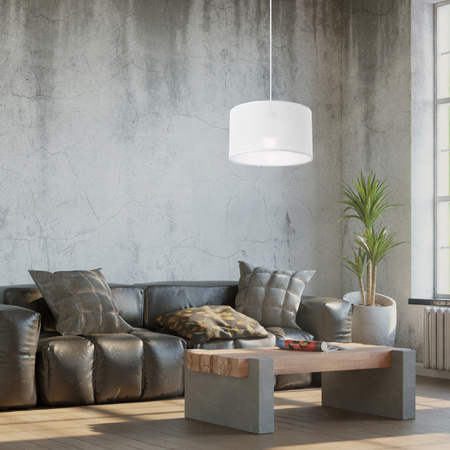 Lampa Wisząca Sufitowa VIVIAN E27 Abażur Biała LM-1.209 Lamkur