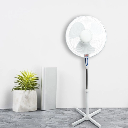 Wentylator Podłogowy Stojący WIATRAK 45W 40cm Biały