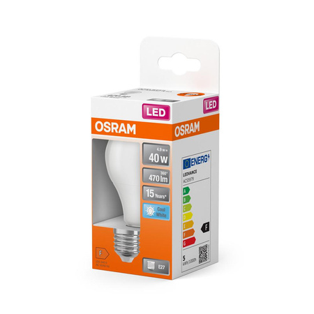 Żarówka LED A60 E27 4.9W = 40W 470lm 4000K Neutralna 150° STAR CLASSIC Osram