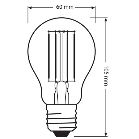 3x Żarówka LED A60 E27 6.5W = 60W 806lm 4000K Neutralna 300° BASE Osram