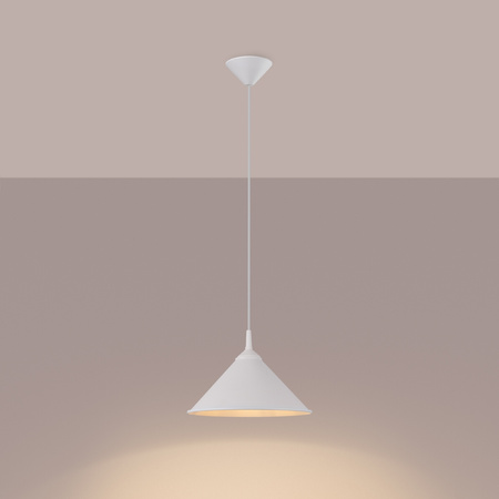 Lampa Sufitowa Wisząca Zwis E27 Geometryczna Biała Skandynawska Zuma Sollux