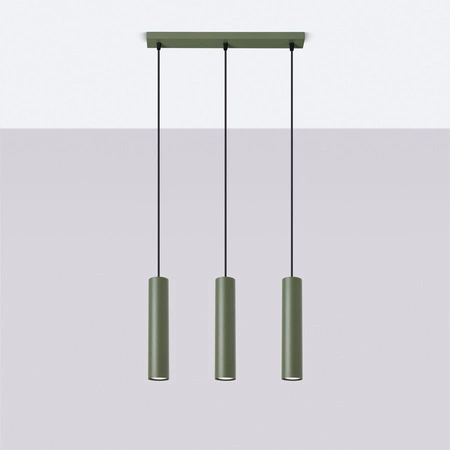 Lampa Wisząca Sufitowa Zwis Tuba Spot 3x GU10 Oliwkowa Lagos Ocean Green SL.1486 Sollux