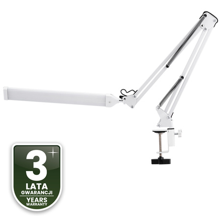 ZESTAW Lampka Biurkowa LED 8W CCT USB Ściemnialna COSMI Biała z uchwytem + Adapter USB 5V/1A DC LUMILED