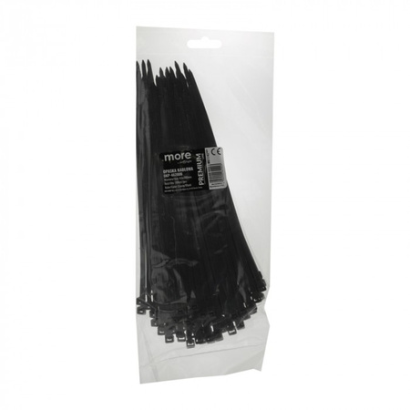 Opaski Zaciskowe Kablowe 4.6x200 mm Czarne UV TRYTYTKI TRYTKI ZIPERKI PREMIUM OKP-46200B .MORE 100 szt.