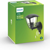 Kinkiet Ogrodowy Lampa Elewacyjna Zewnętrzna LATARNIA E27 IP44 z Czujnikiem Ruchu i Zmierzchu Czarna Creek Philips