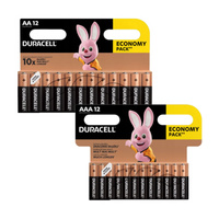 24x Baterie Alkaliczne Duracell Basic Zestaw 12x AA LR6 + 12x AAA LR03