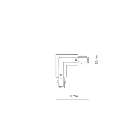Łącznik Kątowy do Szynoprzewodów Lewy 90 stopni Biały CTLS POWER L CONNECTOR 8705 Nowodvorski