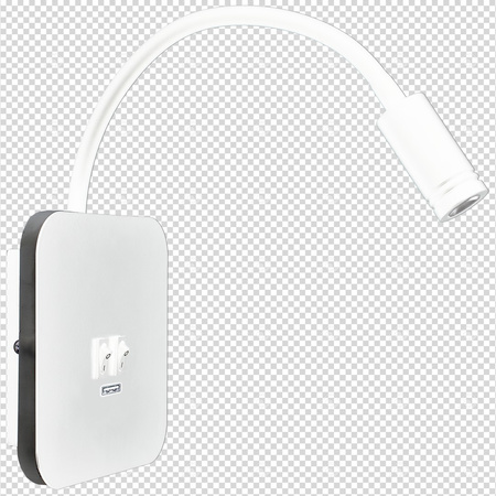 Lampka nocna ścienna BASE 8W + 2W Elastyczna Biała Milagro