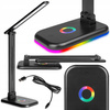 Lampka Biurkowa Stołowa Regulowana Nocna ALMA LED 12W 960lm CCT + RGB Ściemnialna Czarna MasterLED