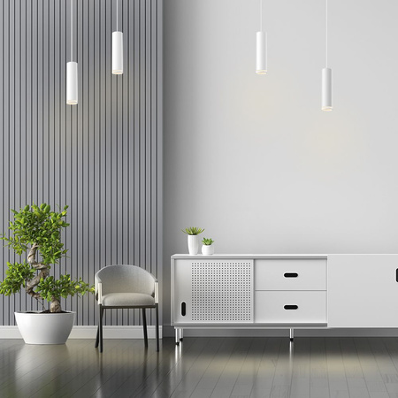 Lampa Wisząca Sufitowa TUBA Oprawa Oświetleniowa 1x GU10 TATUM Biała Videx