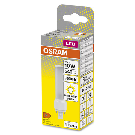 Świetlówka LED Jednostronna G24d-1 5W = 10W 540lm 3000K Ciepła 120° DULUX LED D EM & AC Osram