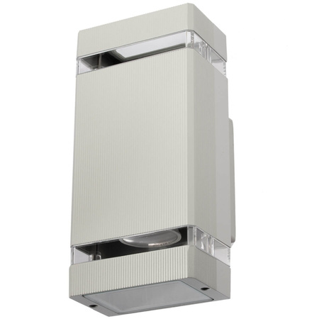 Kinkiet ogrodowy elewacyjny podwójny Masterled HANA LED 2x GU10 ALUMINIUM szary IP54
