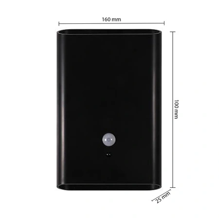 Lampa LED Akumulatorowa Magnes 2.5W 250lm 3000/4000/6500K CCT 60° z Czujnikiem Ruchu Ściemnialna Czarny Turo Masterled