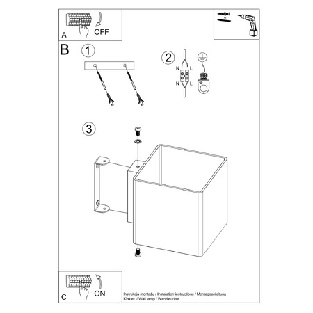Lampa Ścienna Kinkiet Kostka G9 Kwadratowa Biała Nowoczesna Rico Sollux