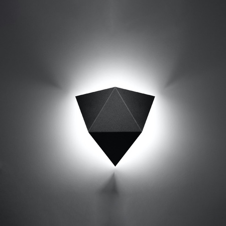 Lampa Ścienna Kinkiet 2x G9 Wielokątny Czarna Nowoczesna Solido Sollux