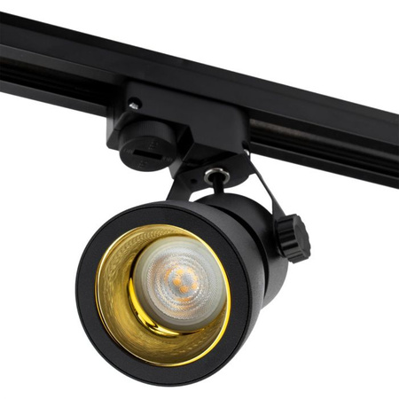 Zestaw Szyna Oświetleniowa Szynoprzewód 2m + 4x Reflektor Szynowy LED Lampa GU10 Czarno - Złota