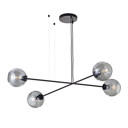 Lampa Sufitowa Wisząca LIBRA Żyrandol Grafitowo-Czarna Loftowa 4xE27 3339 TK Lighting