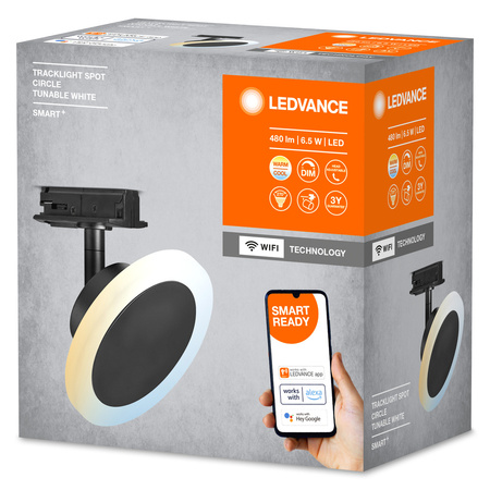 Reflektor Szynowy LED 6.5W SMART+ WiFi CCT Ściemnialny Ruchomy Czarny TRACKLIGHT CIRCLE LEDVANCE